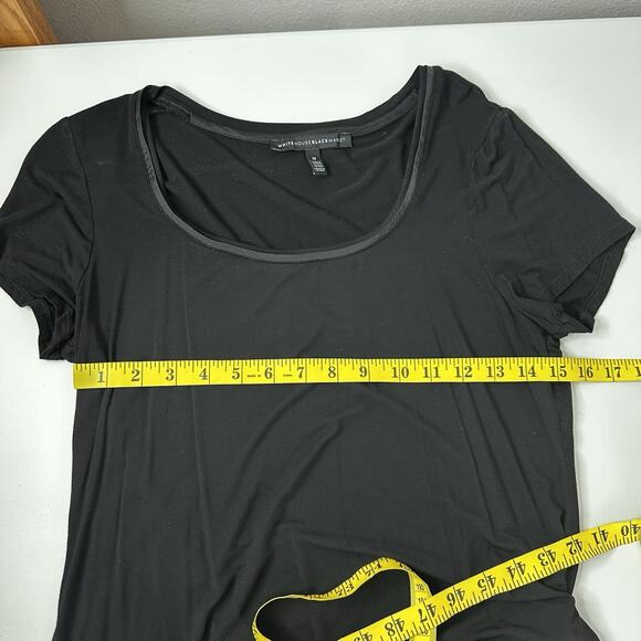 WHBM Tee Shirt Top Womens Medium Black Basic Capsule Soft Staple Career - Picture 8 of 10